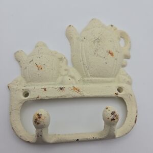 🫖 Vintage Teapot & Teacup Cast Iron Wall Hook | Cottagecore Kitchen Decor